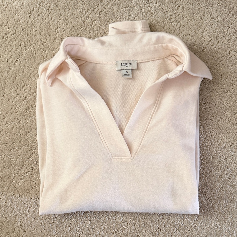 J. Crew beige Collared V-Neck Sweater